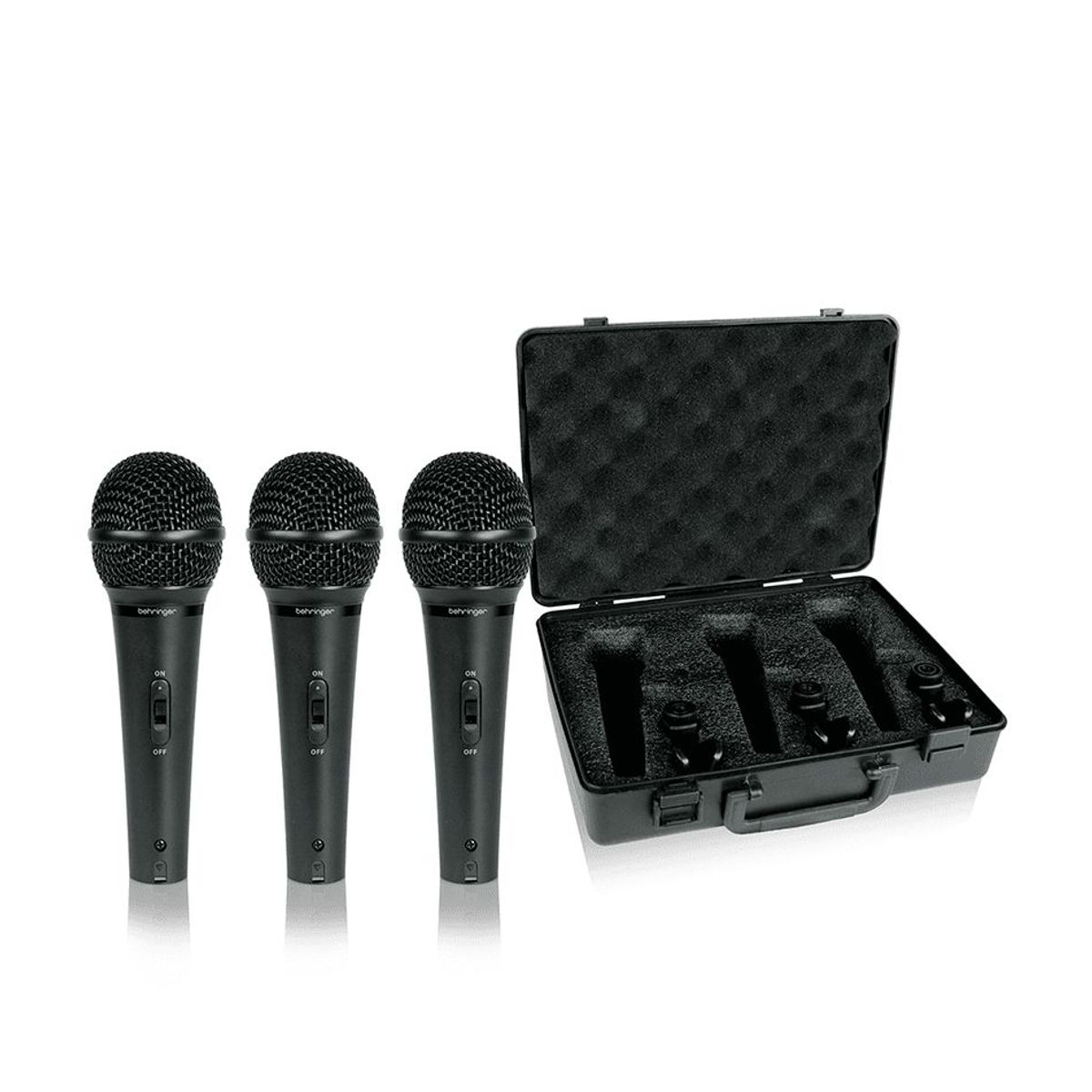 BEHRINGER - Kit de 3 micrófonos dinámicos BEHRINGER XM1800S Negros