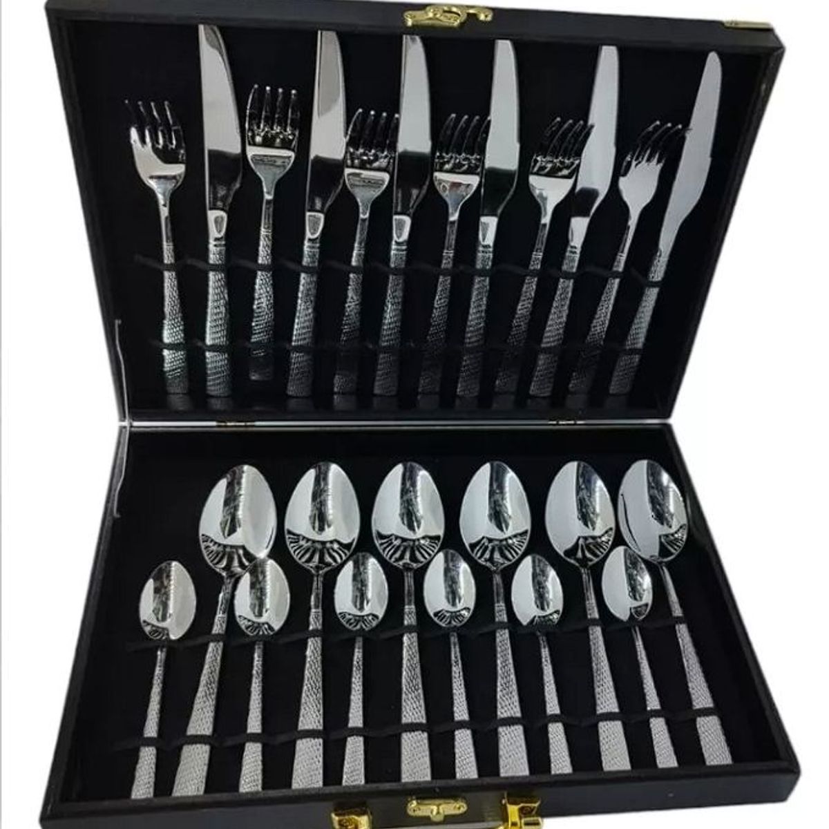 JASHEN - Juego Cubiertos 24 Pz Acero Inoxidable Schaffhausen Premium.