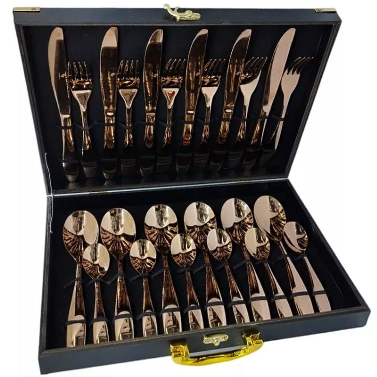 JASHEN - Juego Cubiertos 24 Pz Acero Inoxidable Schaffhausen Premium.