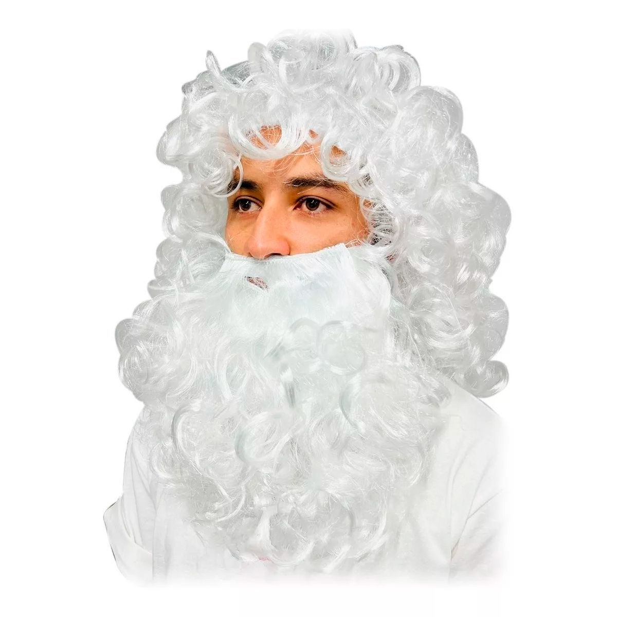 GENERICO - Peluca  Barba Papa Noel Santa Claus Mago Anciano