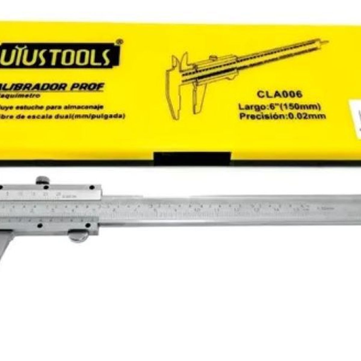 GENERICO - Pie De Rey Metalico Doble Escala 150mm6 Marca Uyustools.