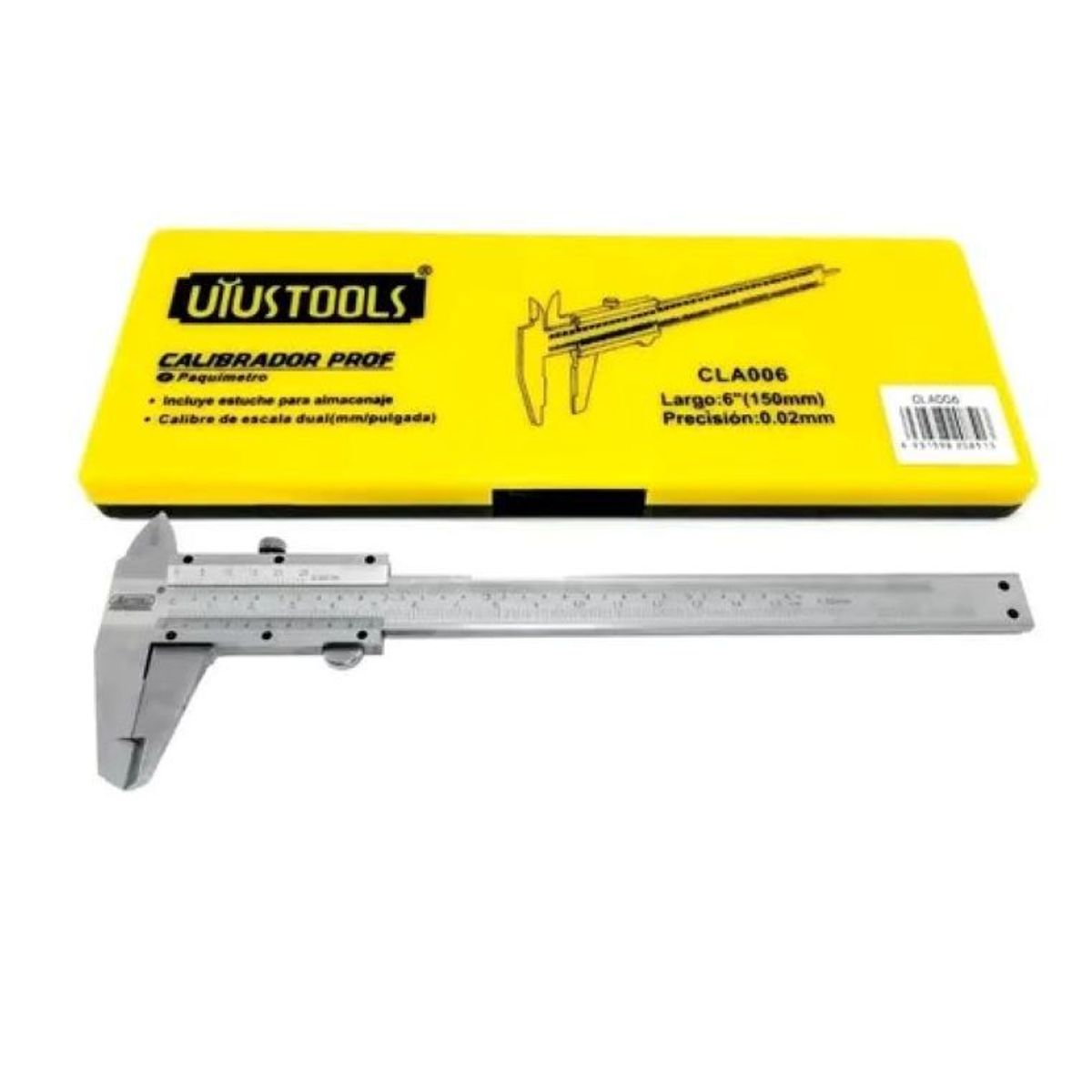 GENERICO - Pie De Rey Metalico Doble Escala 150mm6 Marca Uyustools.