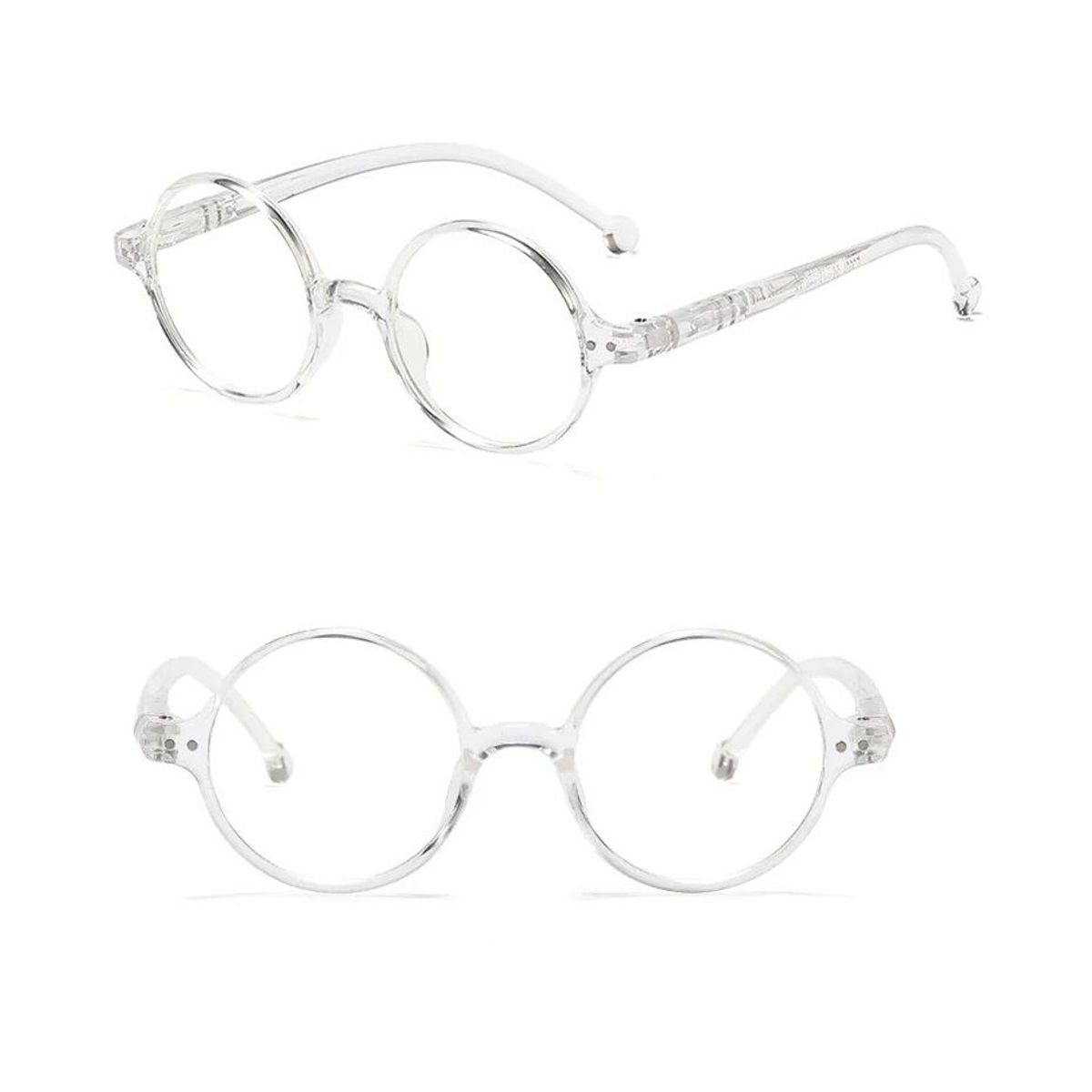 GENERICO - Montura Redonda para Hombres y Mujeres Bloqueo de Luz Transparente