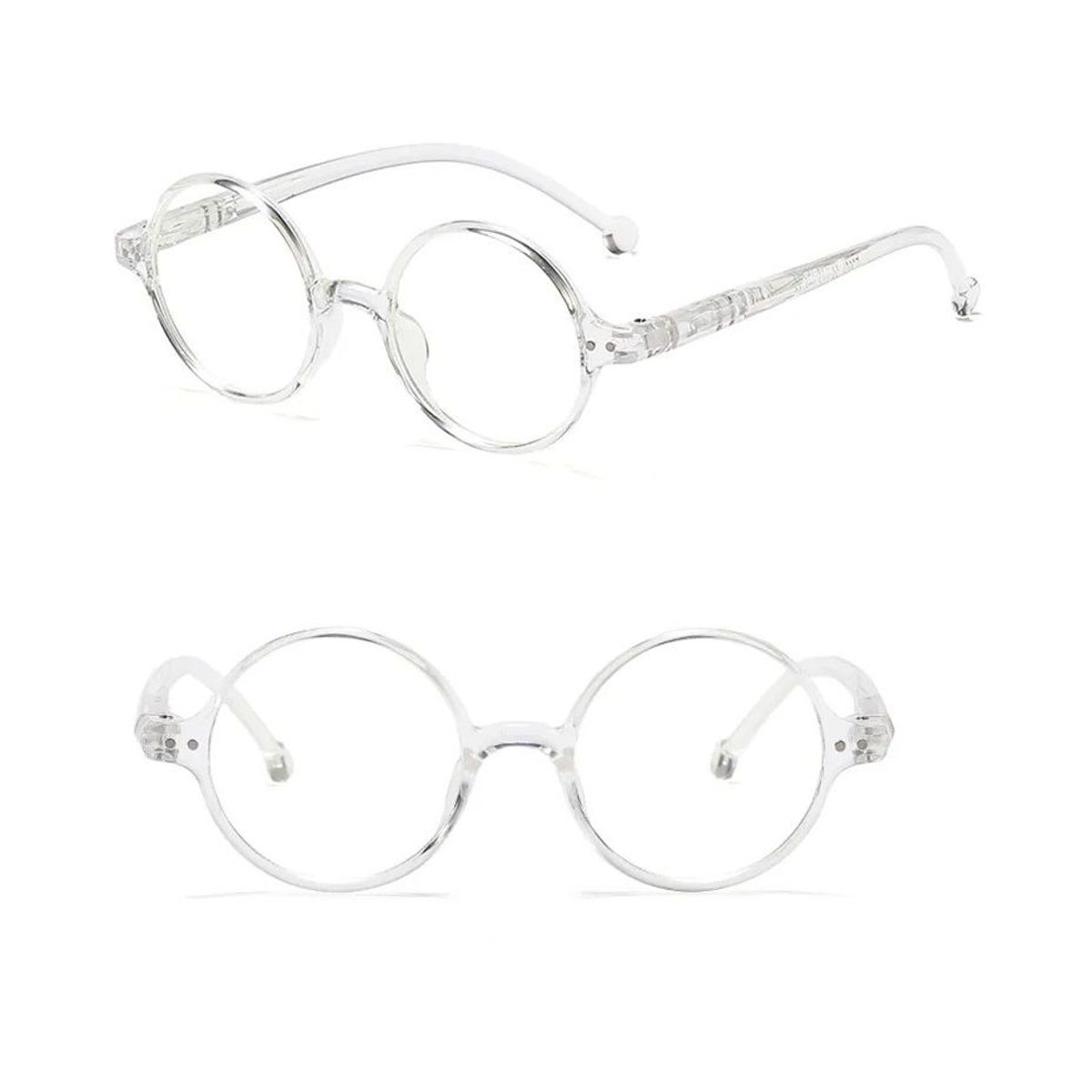 GENERICO - Montura Redonda para Hombres y Mujeres Bloqueo de Luz Transparente