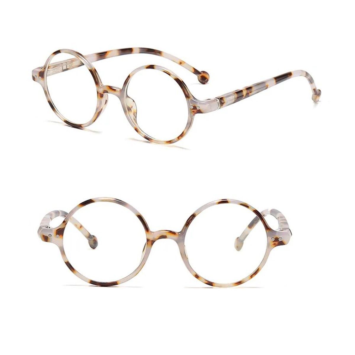 GENERICO - Montura Redonda para Hombres y Mujeres Bloqueo de Luz Animal Print