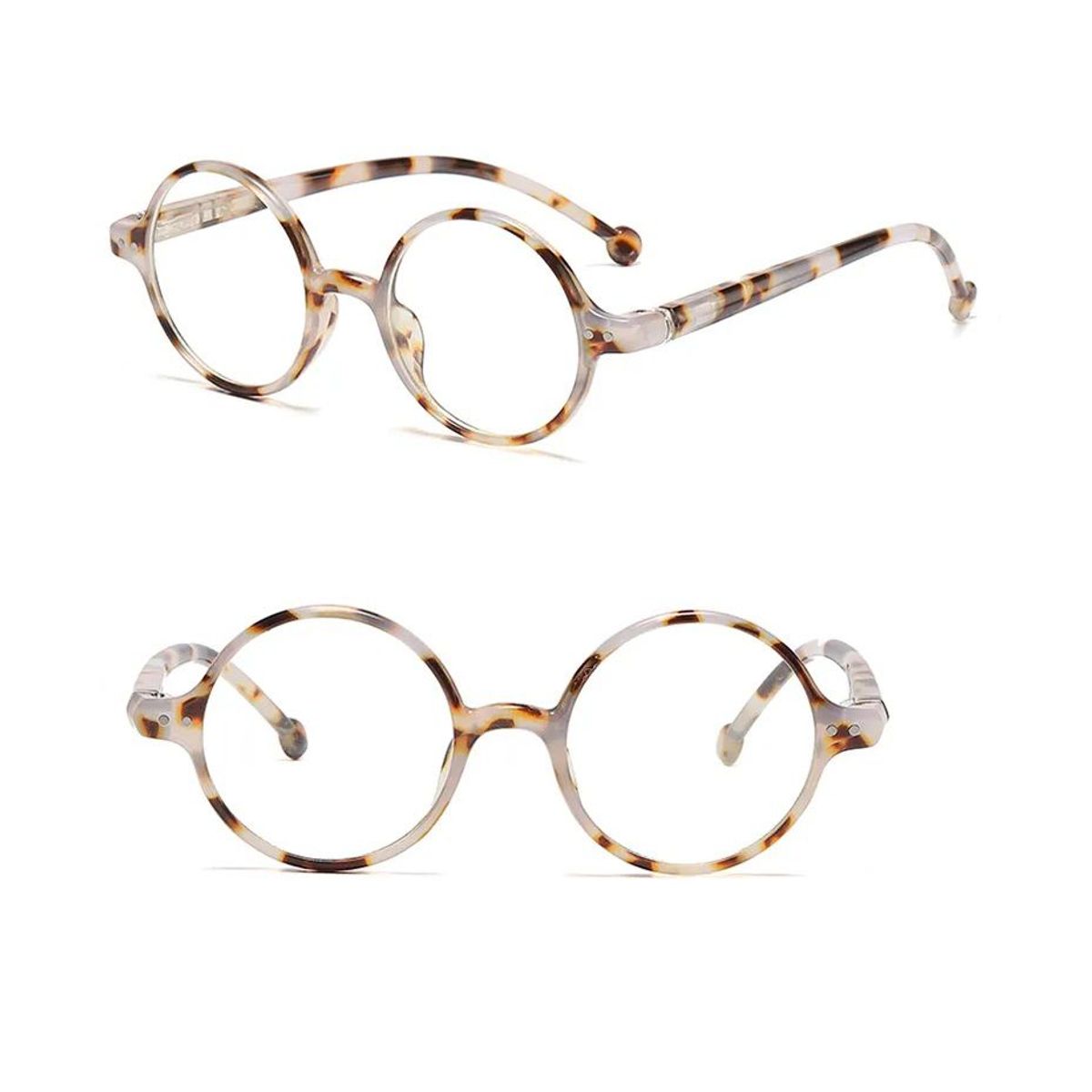 GENERICO - Montura Redonda para Hombres y Mujeres Bloqueo de Luz Animal Print