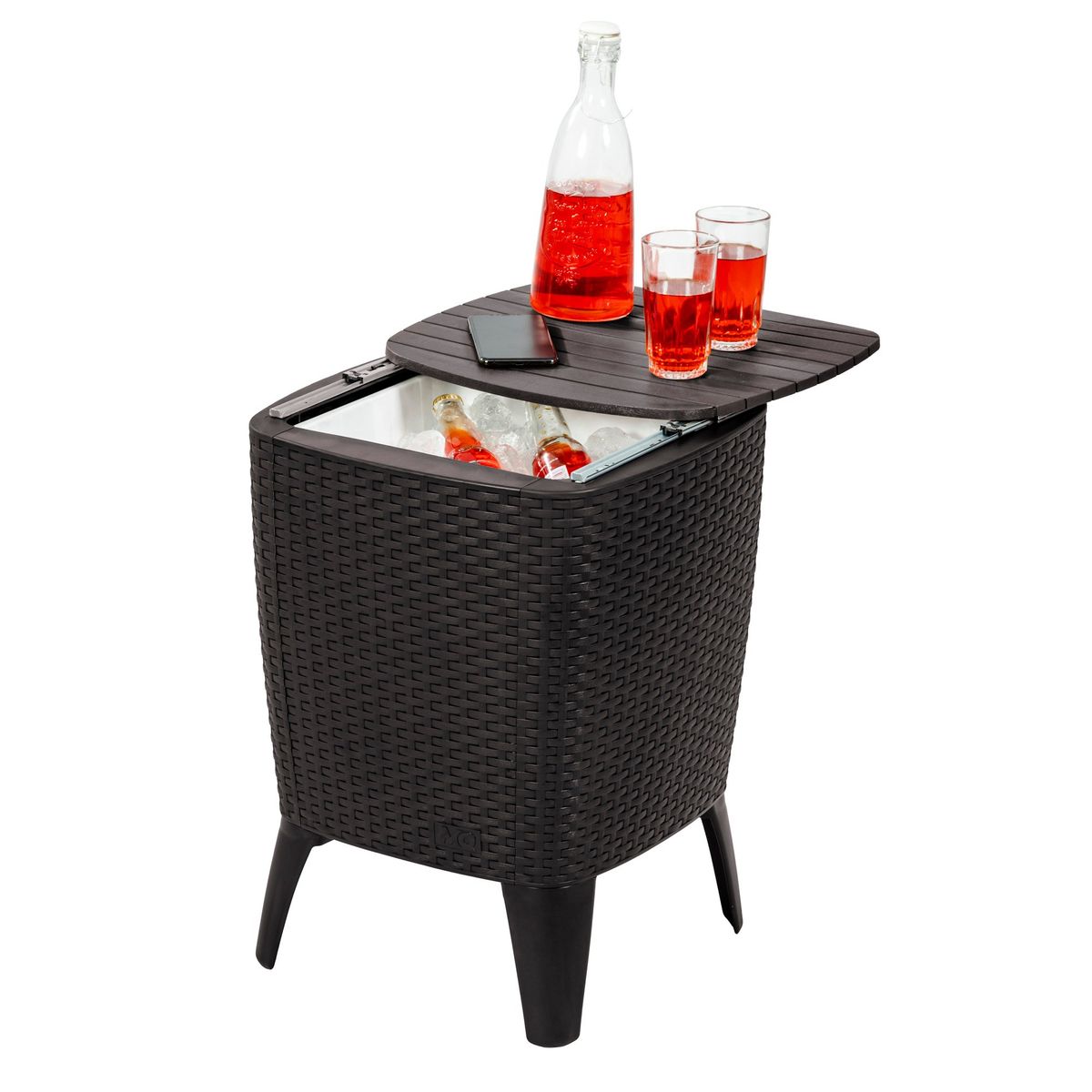 PLASTICOS MQ - Mesa Hielera Cooler Table Tipo Ratan Jardin Y Exterior Mq
