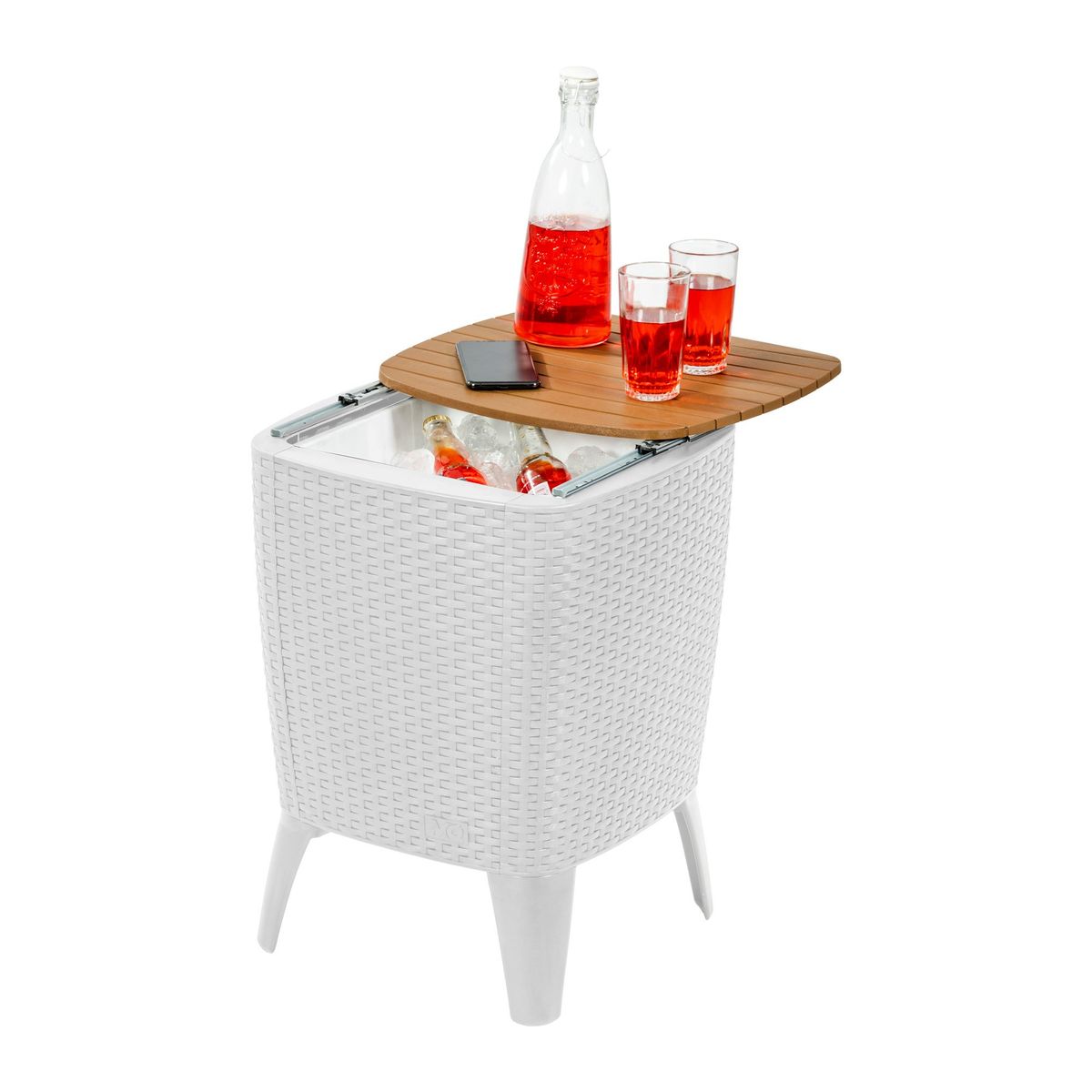 PLASTICOS MQ - Mesa Hielera Cooler Table Tipo Rattan Jardin Y Exterior Mq