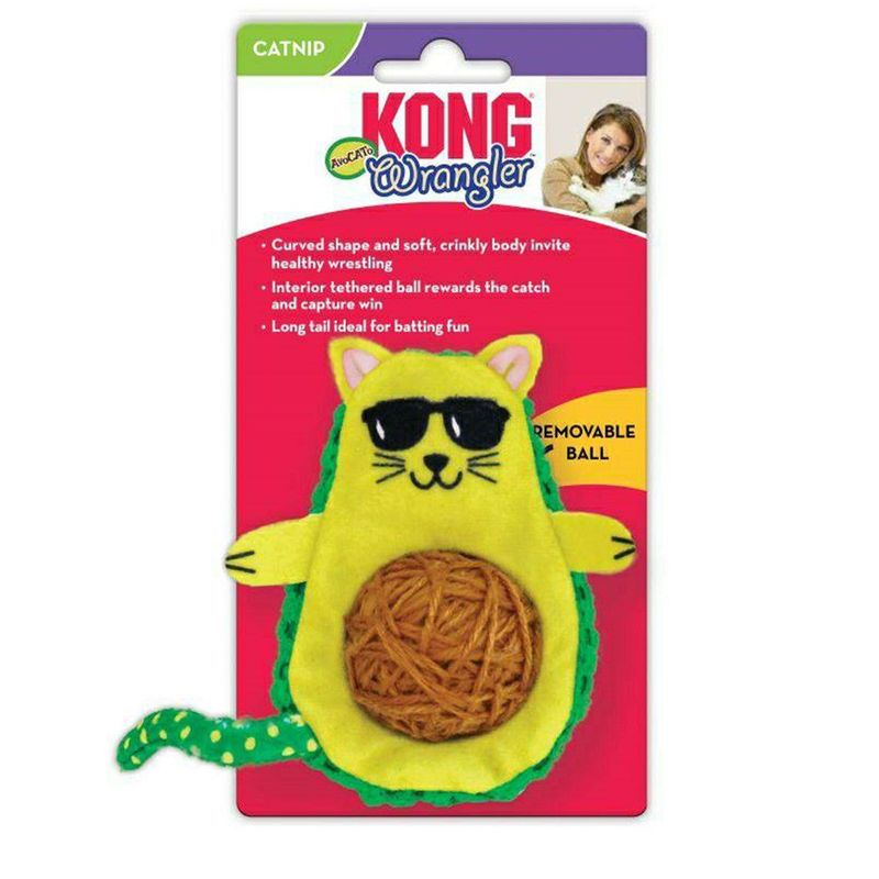 KONG - Kong Wrangler Aguacate Con Catnip  Juguete Gato