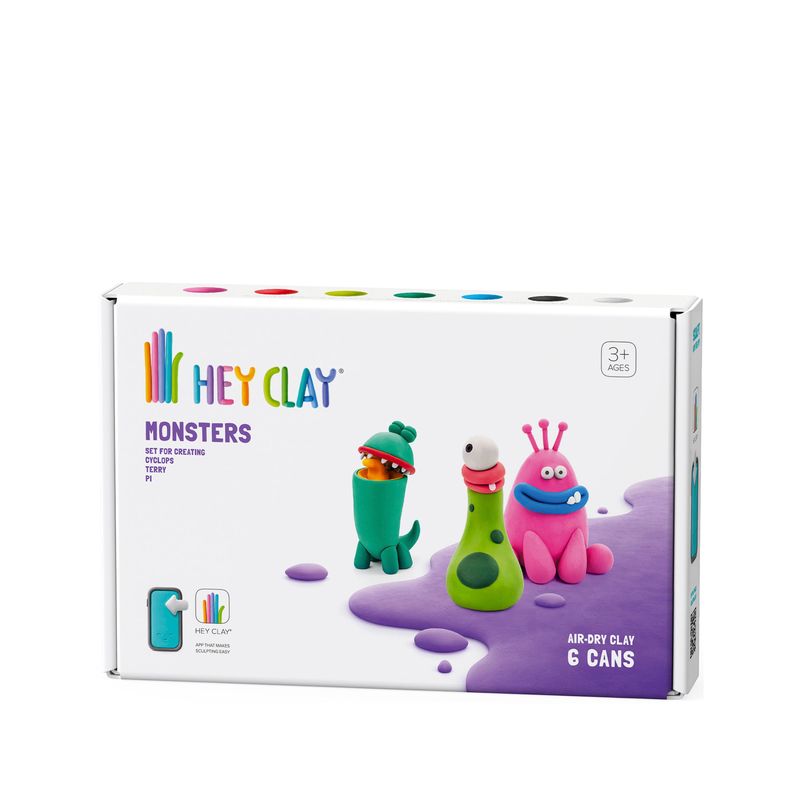 TOY LOGIC - Set Masa Moldeable Hey Clay Monstruos x 6 Envases