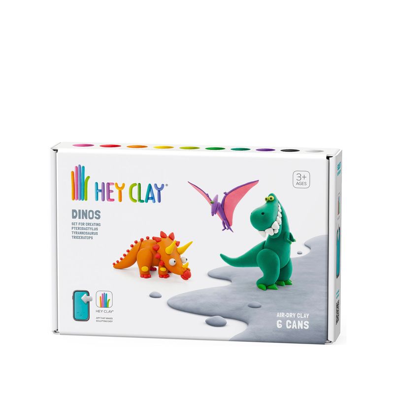 TOY LOGIC - Set Masa Moldeable Hey Clay Dinosaurios x 6 Envases