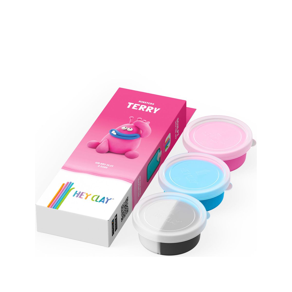 TOY LOGIC - Masa Moldeable Hey Clay Monstruo Terry x 5 Colores