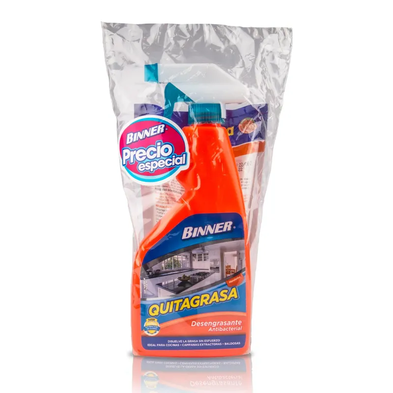 BINNER - Kitx2 Desengranate Quitagrasa BINNER Doypack Mandarina 500ml