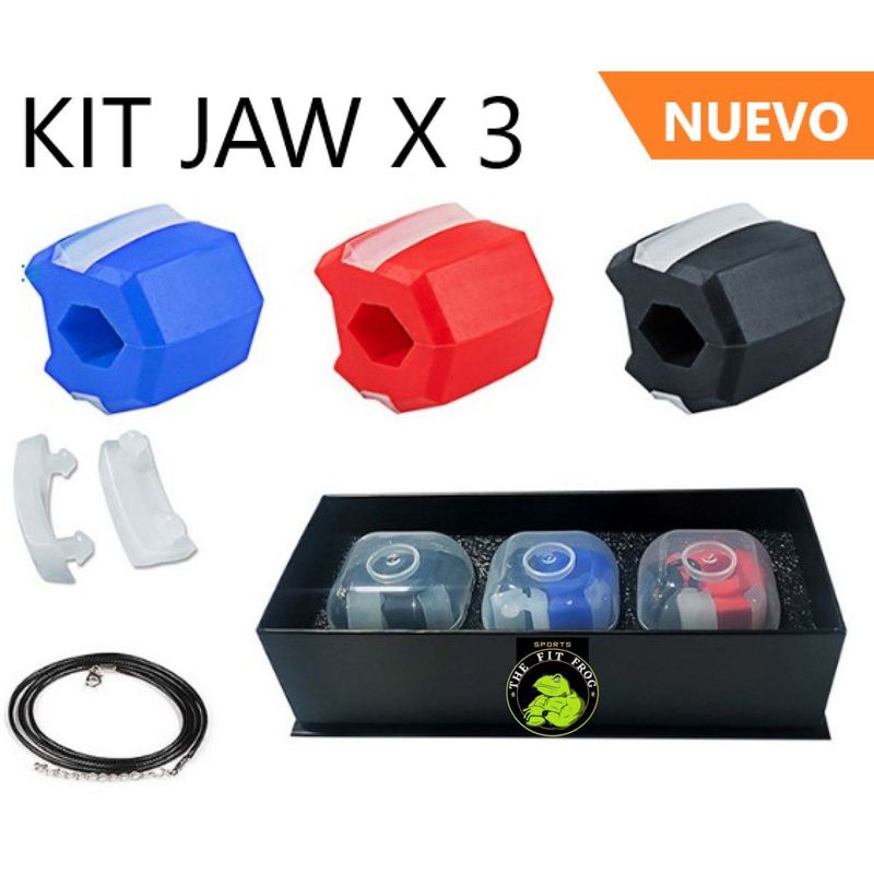 GENERICO - EJERCITADOR DE MANDÍBULA Y CUELLO PACK 3 NIVELES JAWZRSIZE