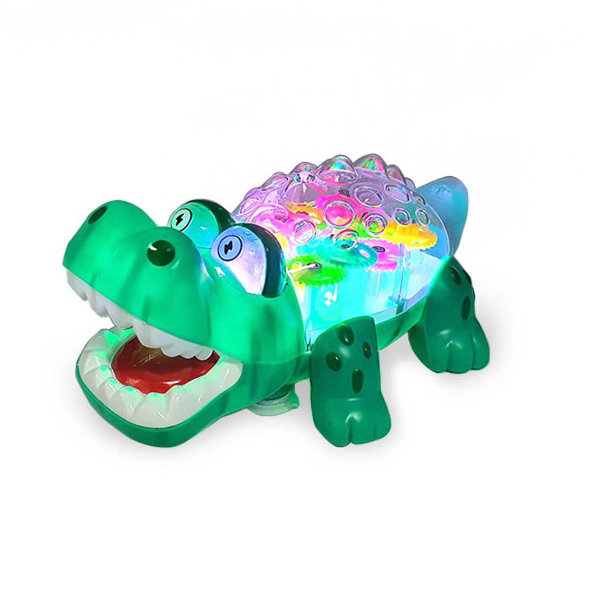 DAYOSHOP - Robot Cocodrilo Juguete Luces Sonido Movimiento  Bateria