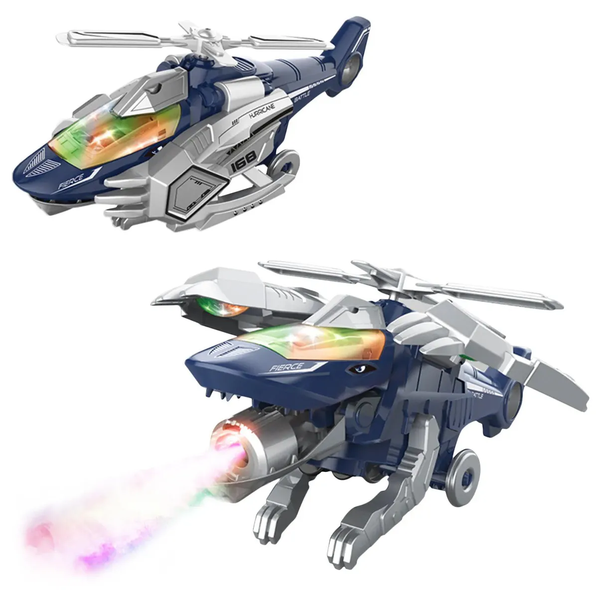 DAYOSHOP - Robot Transformers Helicoptero Hel15 Luces Sonido  Bateria