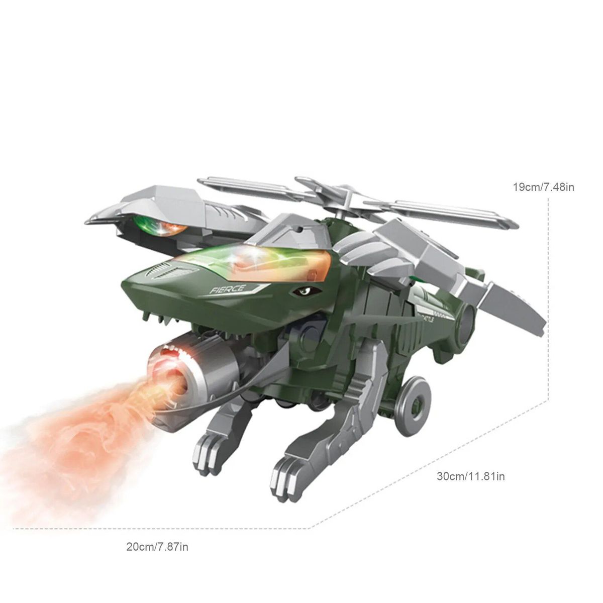 DAYOSHOP - Robot Transformers Helicoptero Hel15 Luces Sonido  Bateria