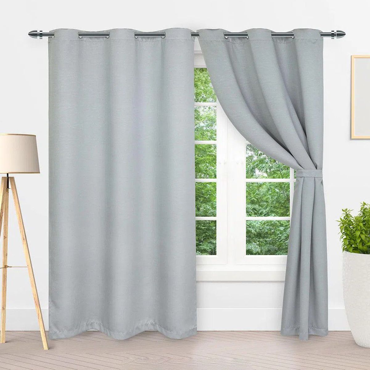 ELEGANT - CORTINA  ANTI-LUZ BLACKOUT  argolla COLOR GRIS 220X260 cm