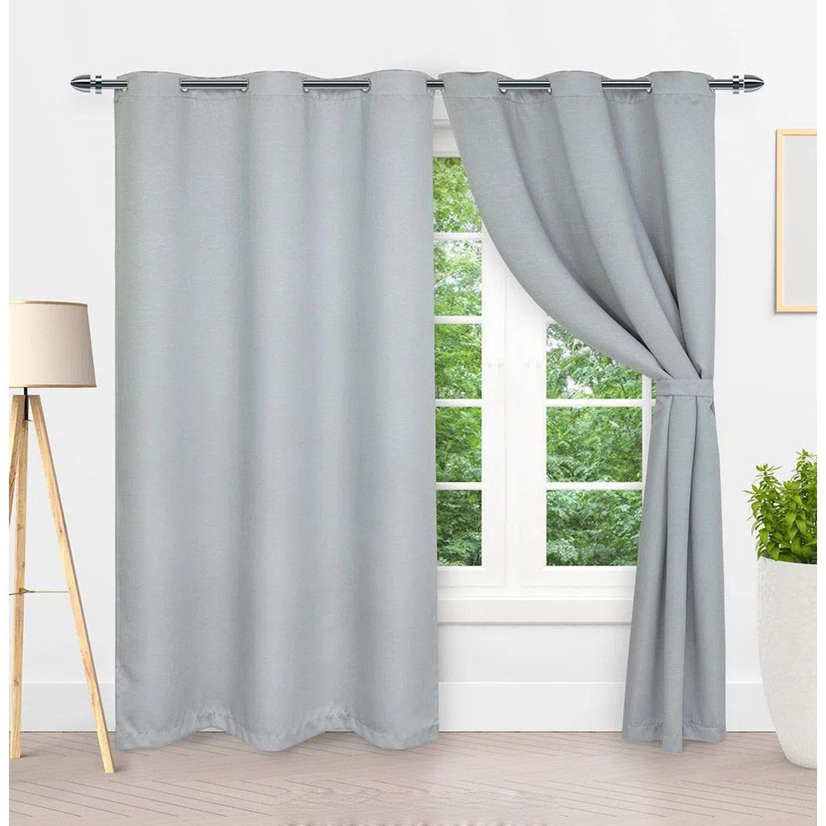 ELEGANT - CORTINA  ANTI-LUZ BLACKOUT  argolla COLOR GRIS 220X260 cm