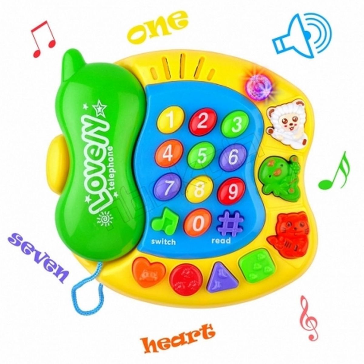 DAYOSHOP - Teléfono Celular Juguete Musical Animales Bebe Niño bateria