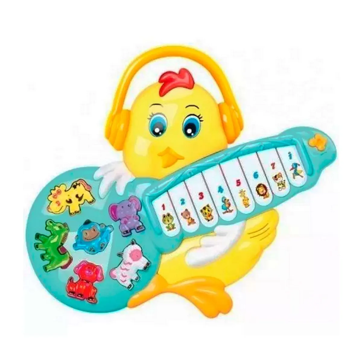 DAYOSHOP - Piano Organeta Pollo Pollito Granja Musica Bebe Niñobateria