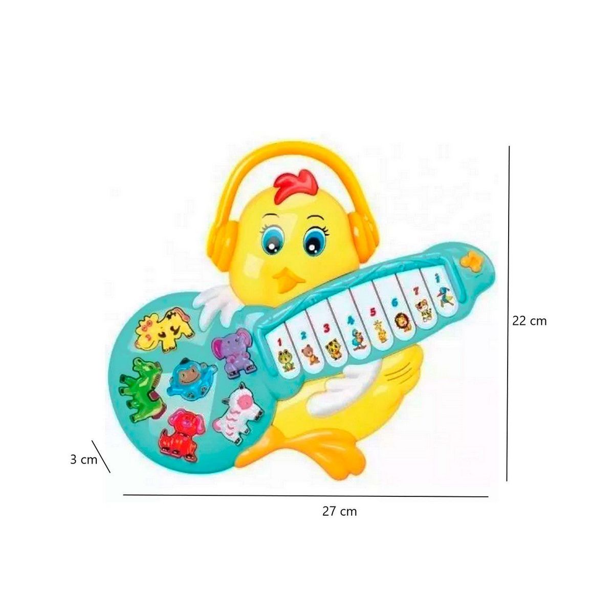 DAYOSHOP - Piano Organeta Pollo Pollito Granja Musica Bebe Niñobateria