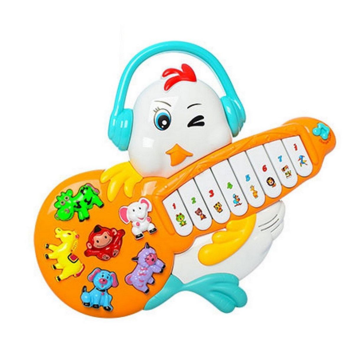 DAYOSHOP - Piano Organeta Pollo Pollito Granja Musica Bebe Niñobateria