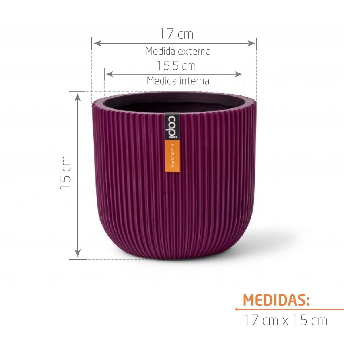 TUMATERA - Matera Conic Round Groove 17 Cm Morado