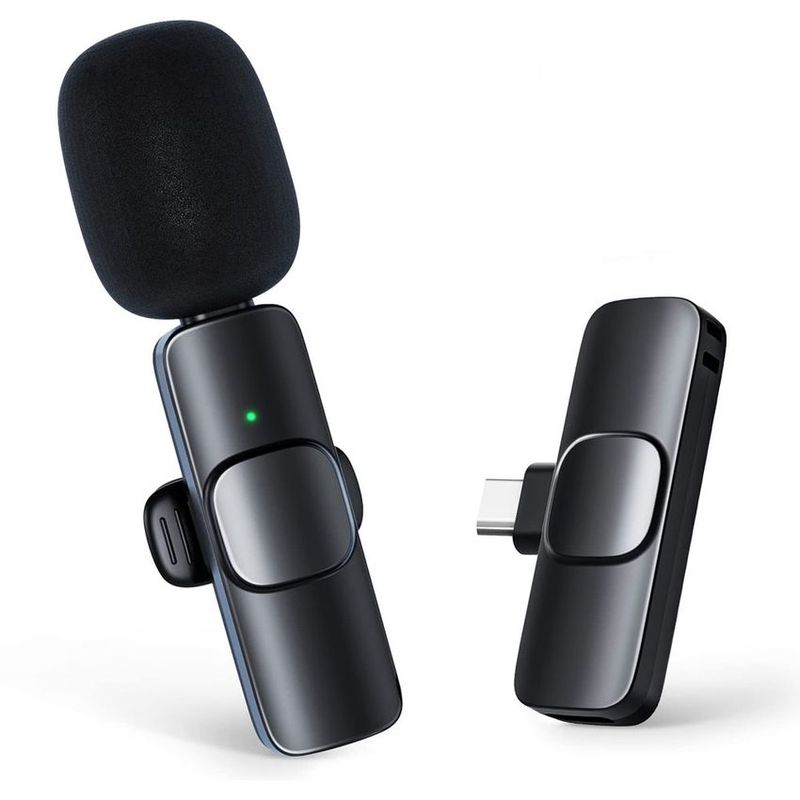DANKI - Mini Micrófono Inalámbrico Tipo C Solapa Celular F2 Sonido Profesional