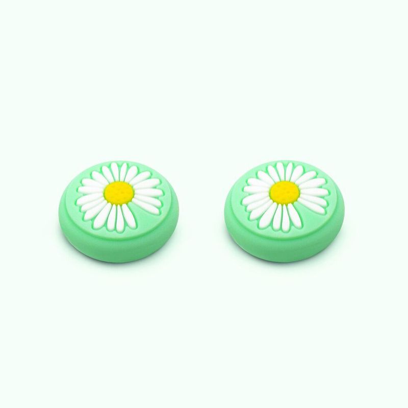 GENERICO - Protectores de Joystick para Nintendo Switch - Ultra Ligero  Verde Flor