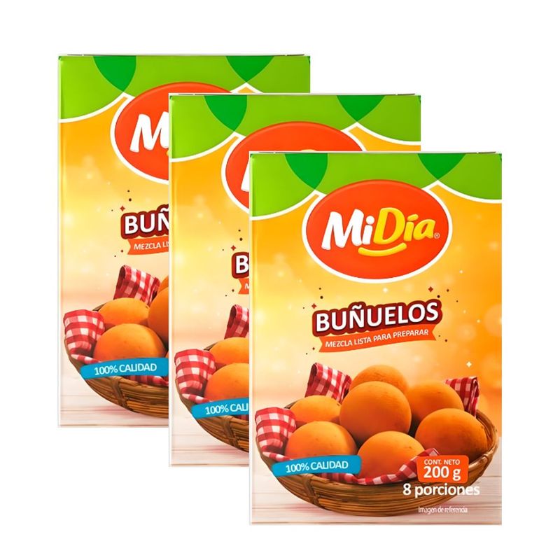 GENERICO - Caja De Buñuelos Navideños Mi Día Navidad 200 g X 3 Uds.