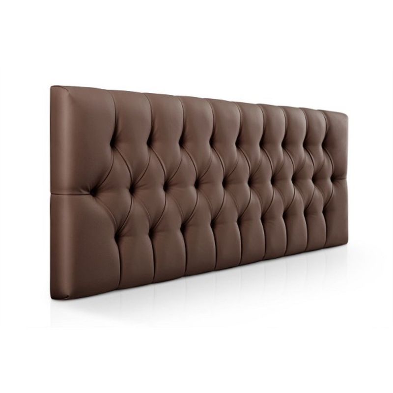 BANZAY - Cabecero Cama Sencilla Capitoneado Ecocuero - Chocolate