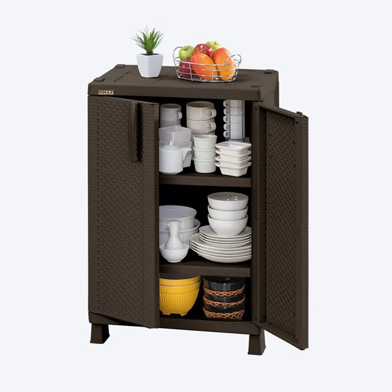 RIMAX - Armario Mediano Apariencia Rattan Wengue Rimax
