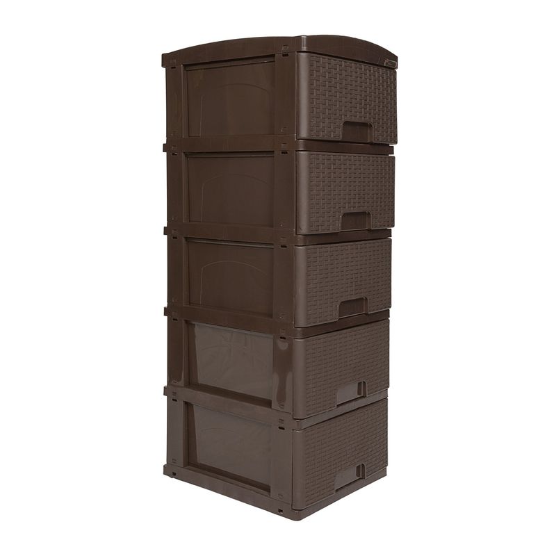 COLPLAST - Practimueble Apariencia Rattan 5 Gavetas Colplast Color Wengue
