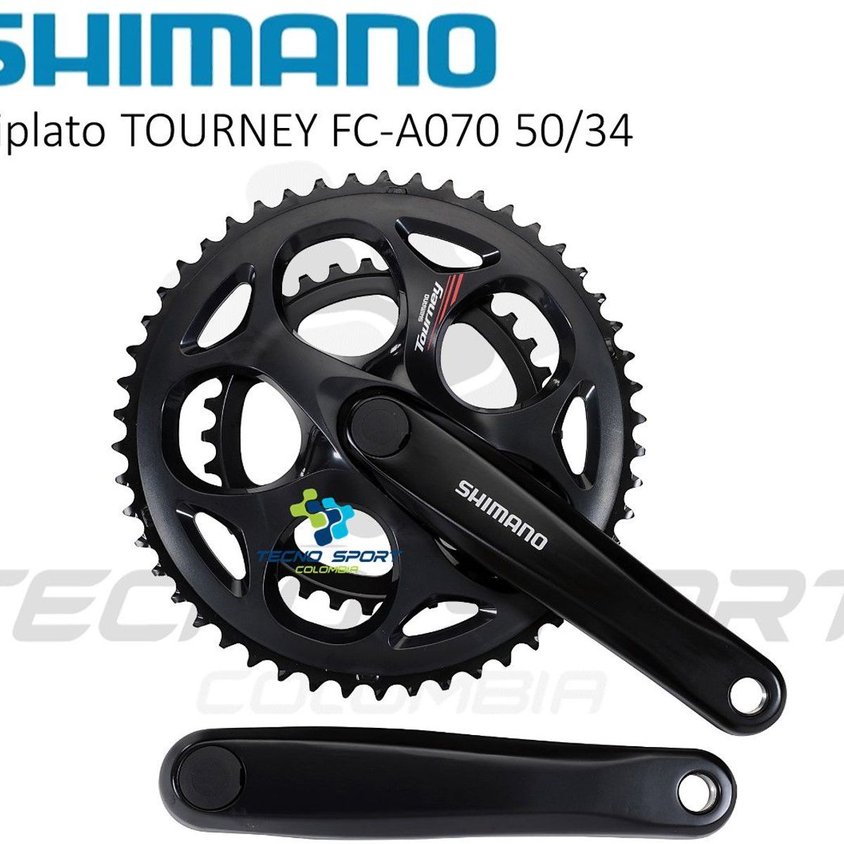 SHIMANO - Plato Biela Shimano A070 Tourney 5034 Biplato 170mm Ruta
