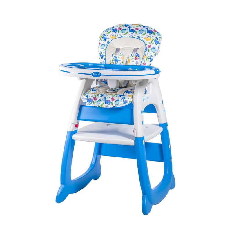 EBABY - Silla de comer MERLY ESCRITORIO EB625-3 Azul Dinosaurio