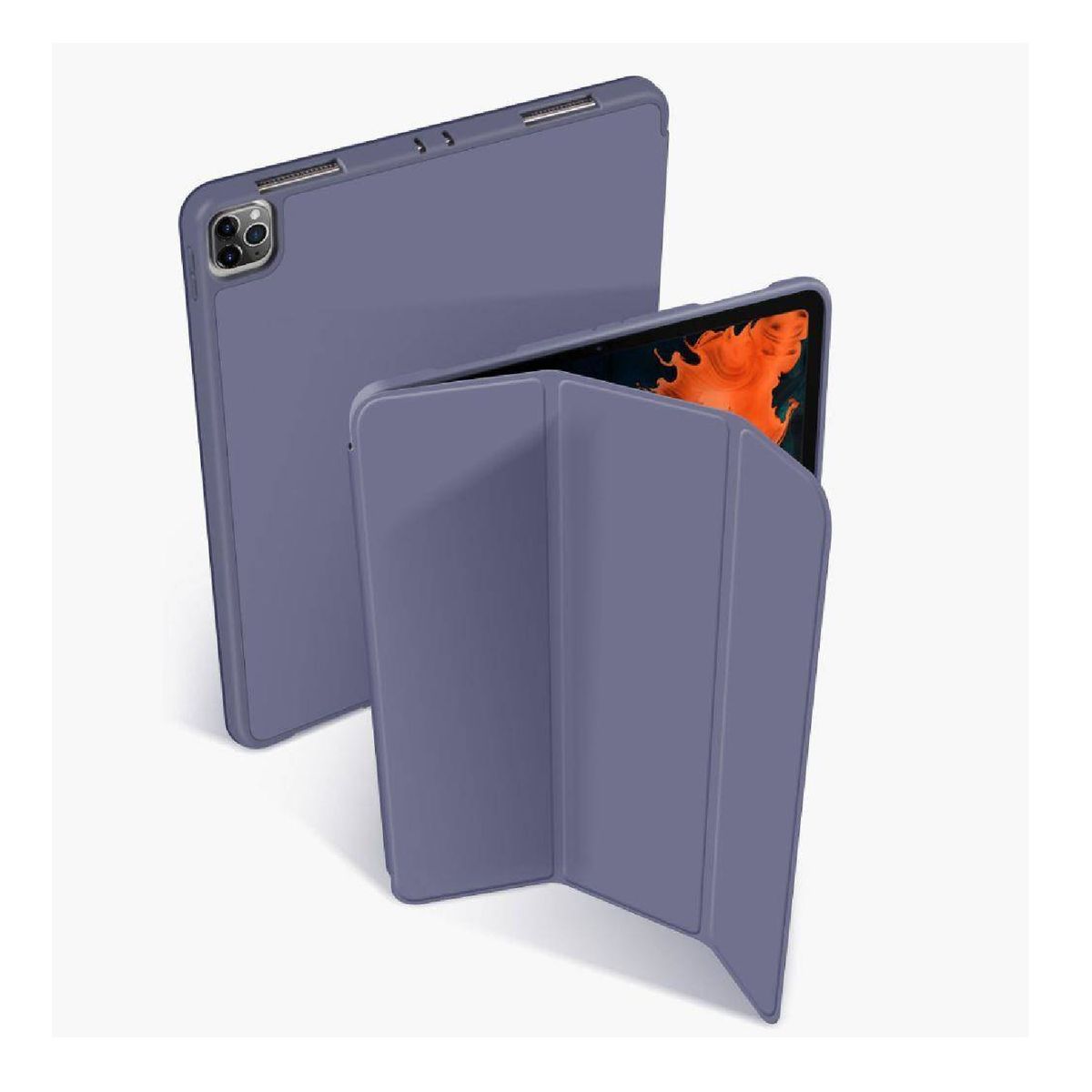 GENERICO - Estuche Protector Smart Folio Magnético Para Ipad Pro 11 Versiones 2020 A 2025 Color Azul Lavanda