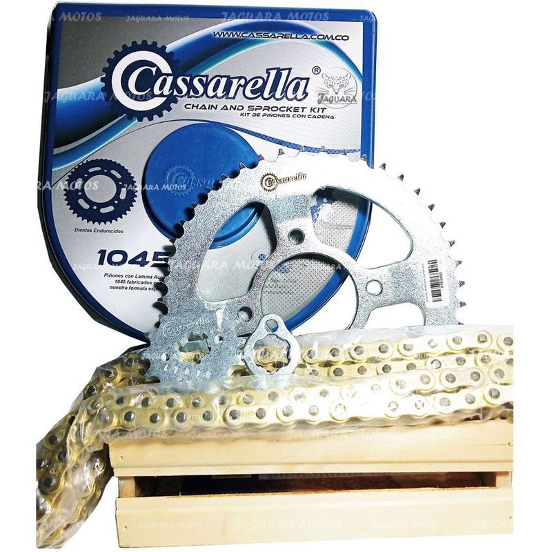 GENERICO - Kit arrastre Apache 180 Tvs cadena dorada cassarella