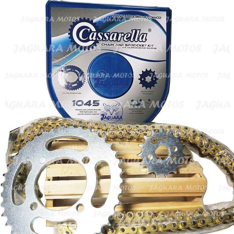 GENERICO - Kit arrastre Nkd 125 Akt cadena dorada cassarella