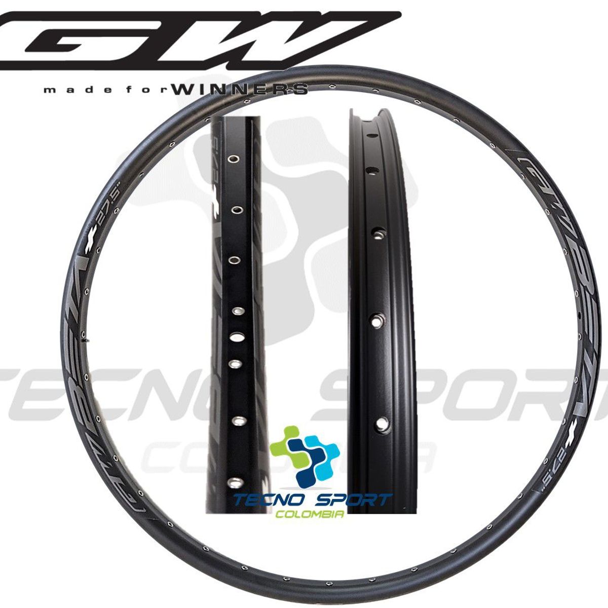 GW - Rin Gw 27.5 Aro Bicicleta Mtb Aluminio Reforzado Doble Pared