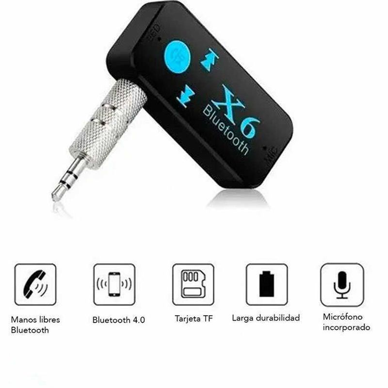 GENERICO - Receptor Bluetooth X6 Manos Libres Adaptador 35m Lector Sd