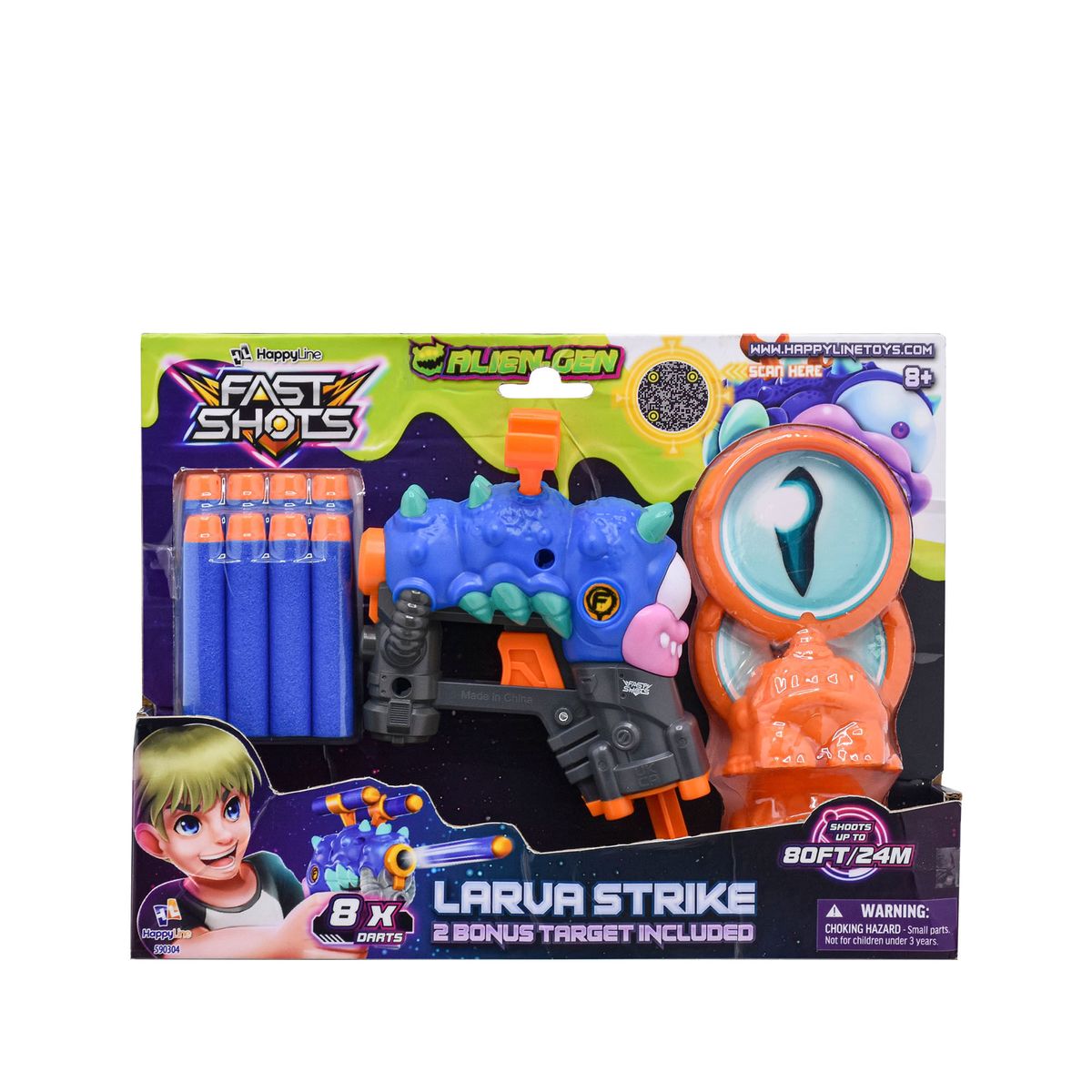 TOY LOGIC - Set Lanzadores Monstruo 8 Dardos Espuma y 2 Objetivos Fast Shots