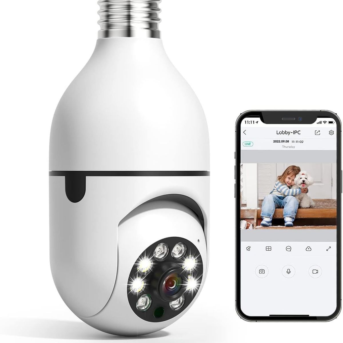 ONE PIXEL - Camara Ip Tipo Bombillo 360º Robotica Wifi ONE PIXEL-