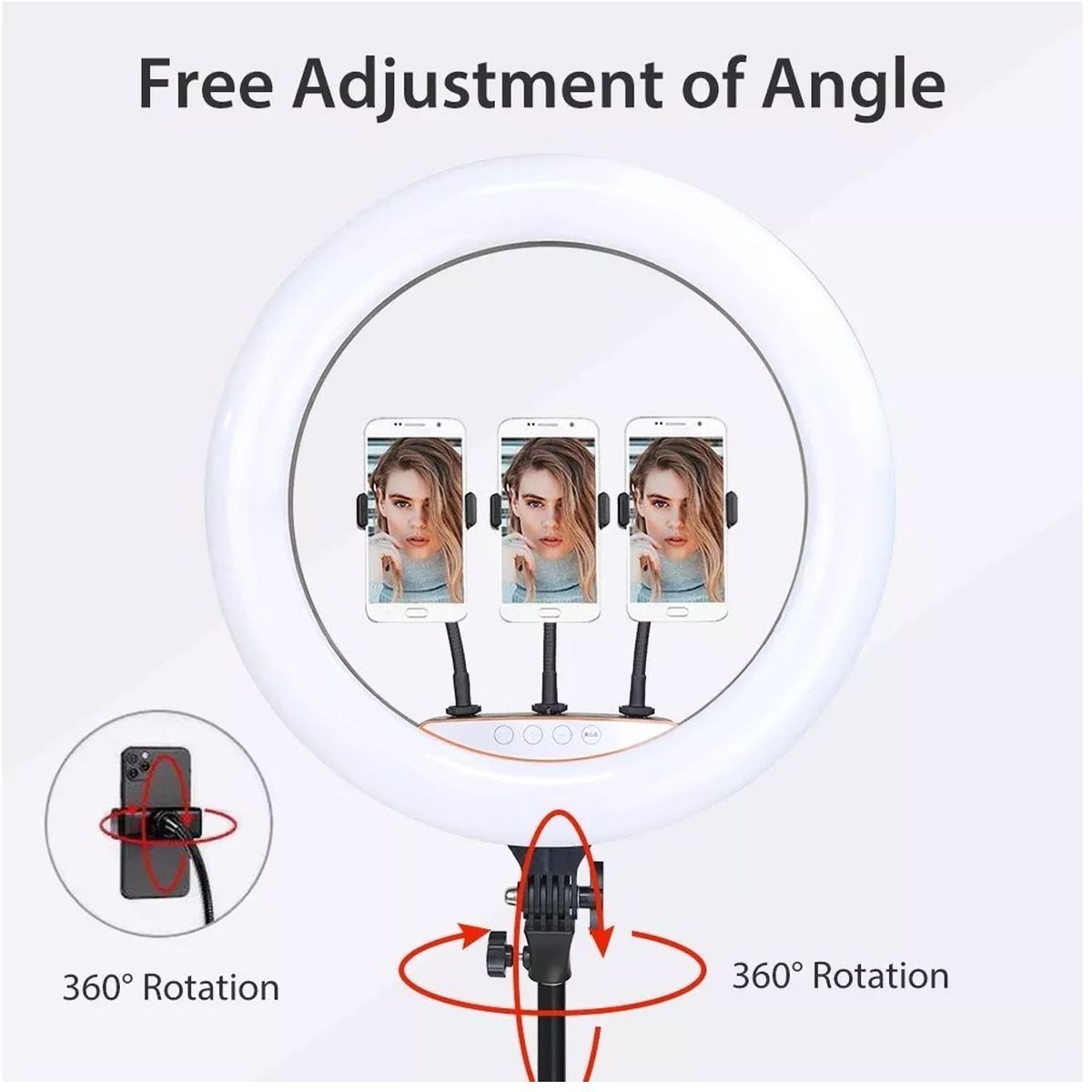 ONE PIXEL - Aro De Luz Led 45 CM TikTok Trípode 2.20 mts Rbg + Control