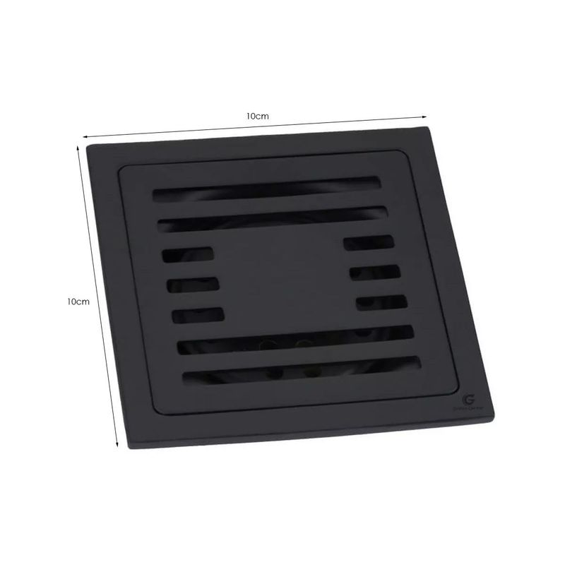 GENERICO - Rejilla De Piso Cuadrada De Lujo Negro Mate 10x10cm