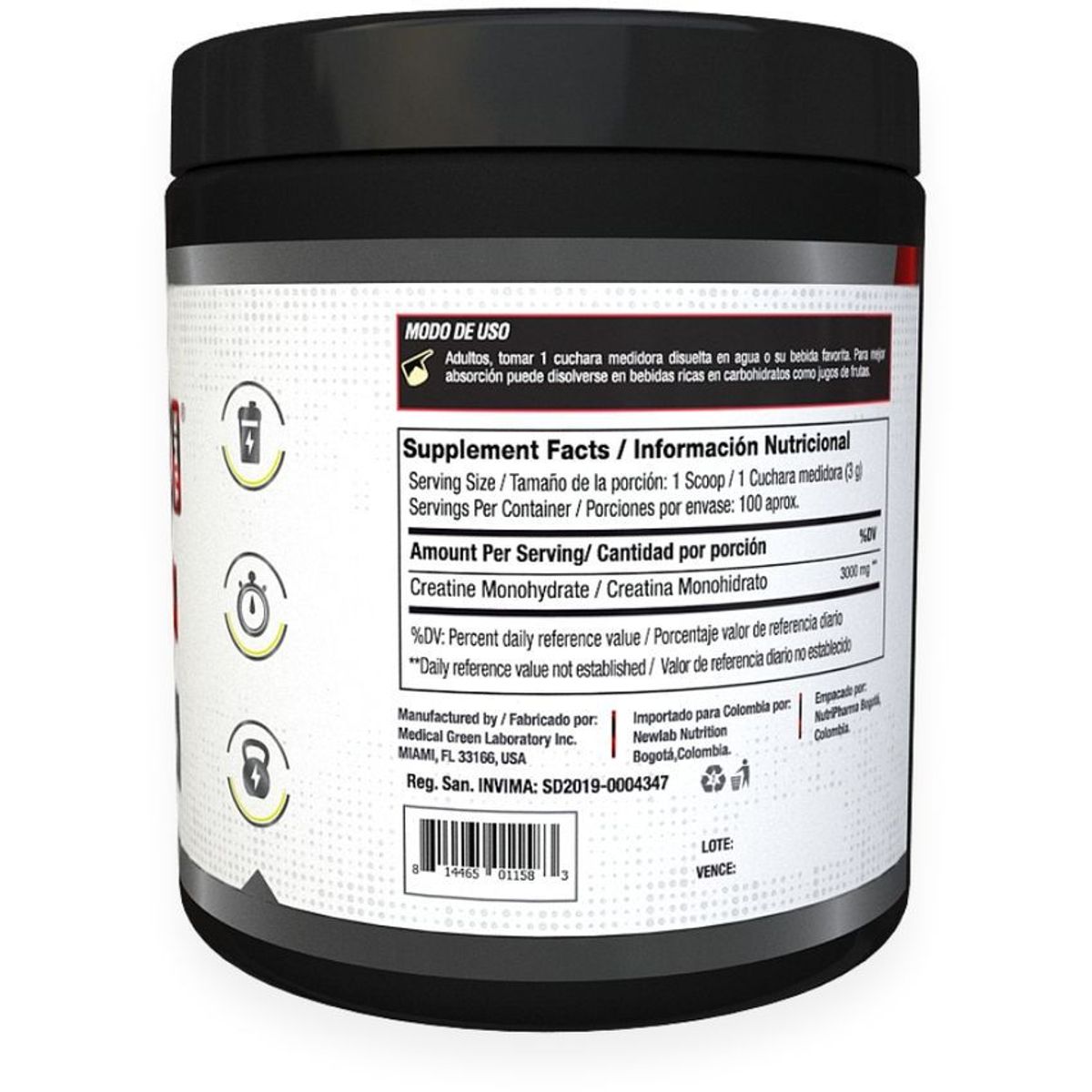VITANAS - Creatina monohidratada 3000mg 100 servicios vitanas