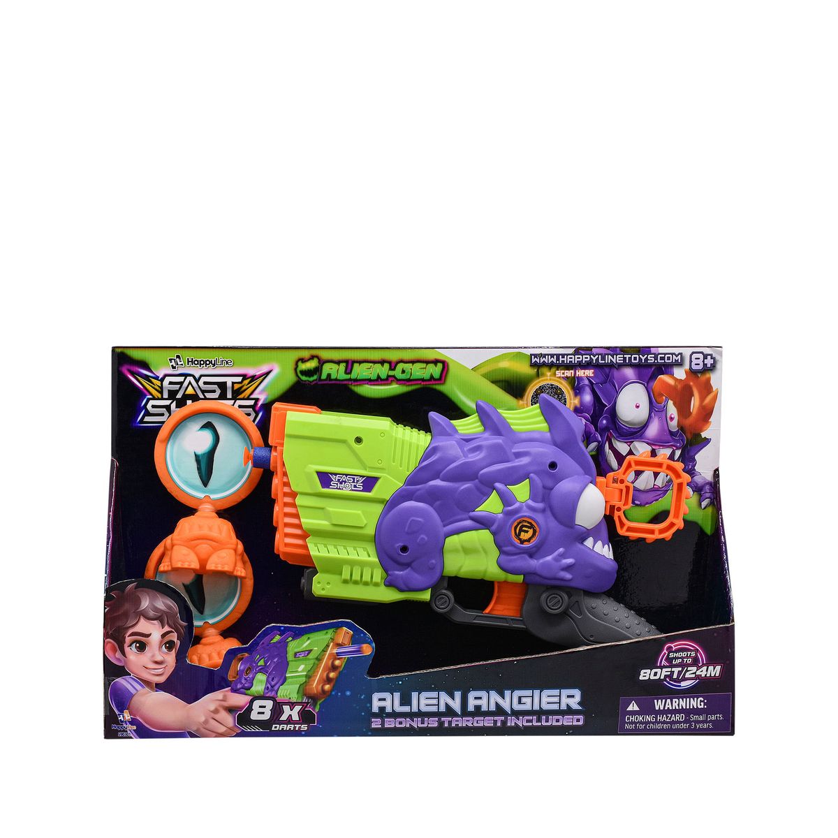 TOY LOGIC - Set Lanzador Monstruo 8 dardos Espuma y 2 objetivos Fast Shots