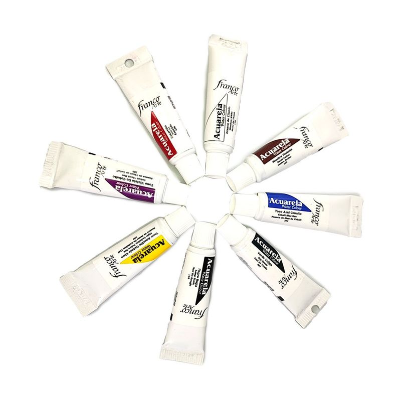 FRANCO ARTE - Acuarelas Franco Arte X 8 Tubos Colores De 15 Ml