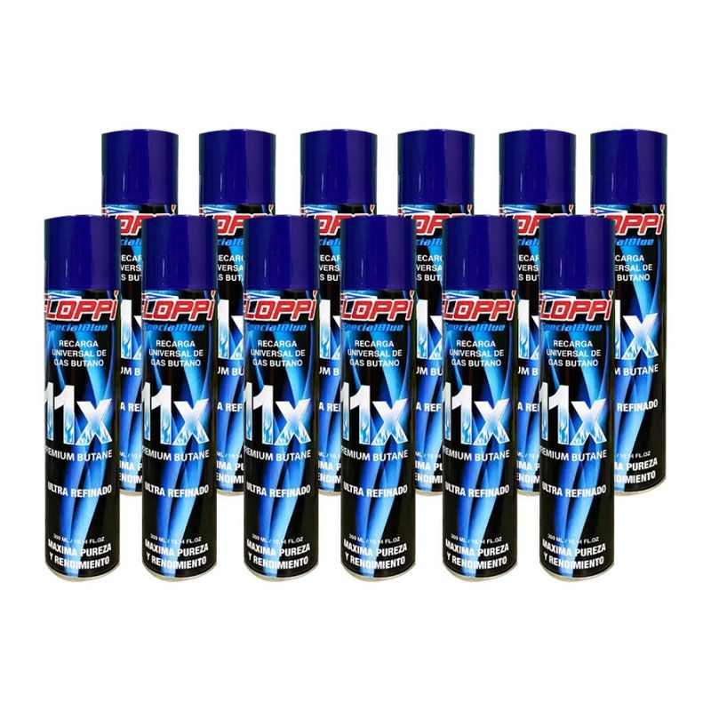 GENERICO - Caja x12 unidades de Gas Butano Premium 11x Recarga Briquet - Encendedores.