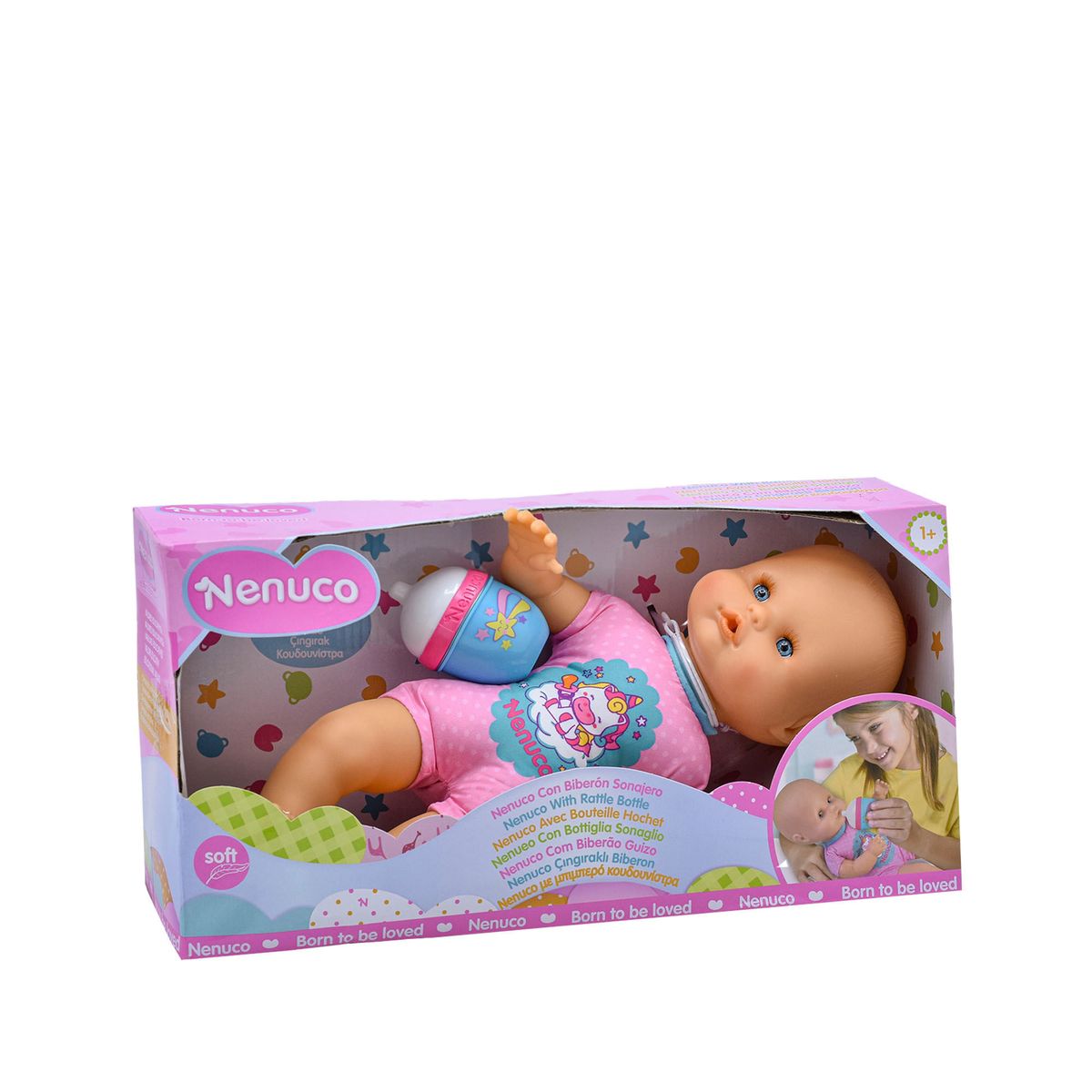 NENUCO - Bebé Nenuco Biberón y Sonajero - Rosado
